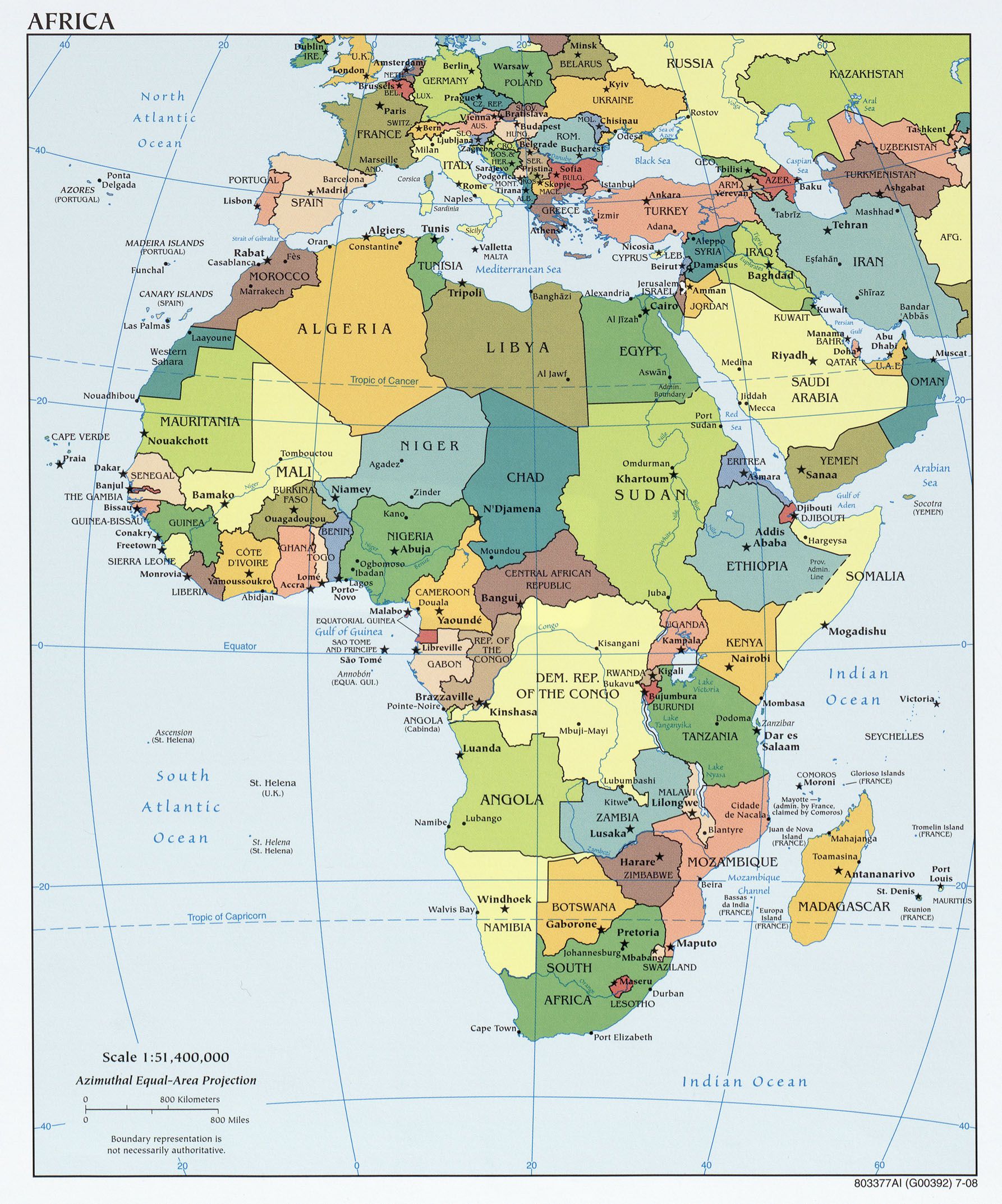 Poitische Kaarte von Afrika (c) university of texas