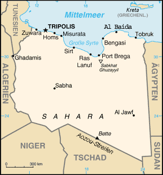 Karte von Libyen (c) wikimedia commons
