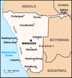 Karte von Namibia (c) Wikicommons