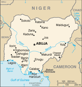 Karte von Nigeria