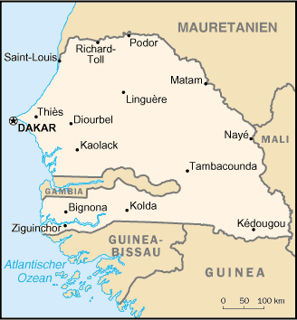 Karte von Senegal 