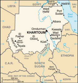Karte von Sudan (c) CIA WFB
