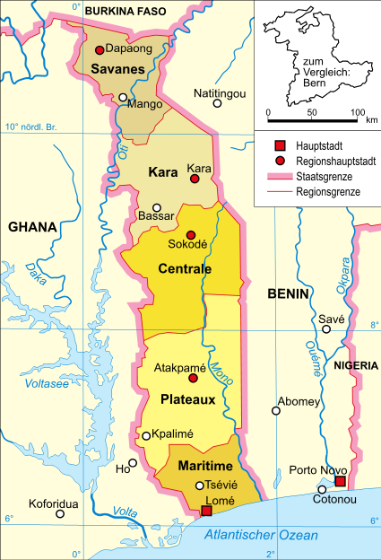 Karte von Togo (c) Domenico-de-ga CC BY SA 3.0