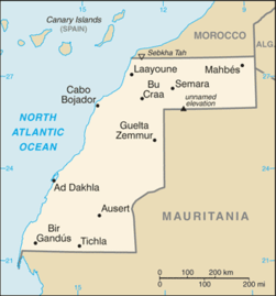 Karte von Westsahara (c) CIA WFB