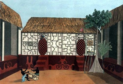 Palast der Ashante Herrscher nach einer Zeichnung von thomas Edward Bowdich (c) Ahanta
