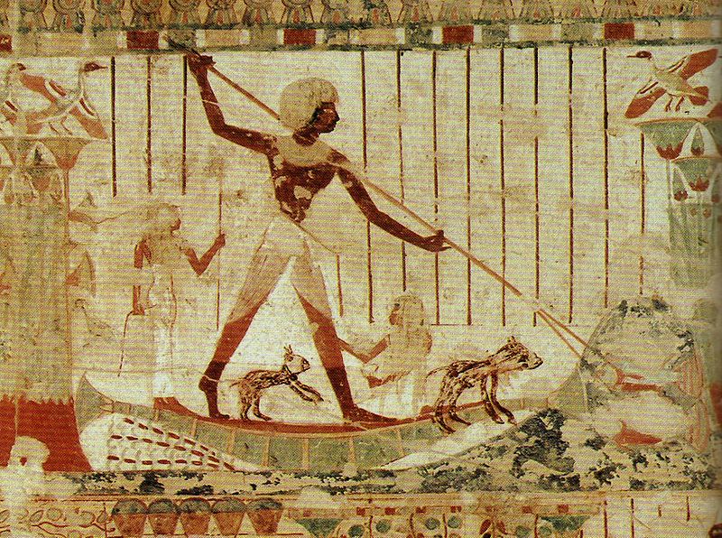 Fischen auf dem Nil, Malerei aus dem Grab von Usheret (c) wikicommons