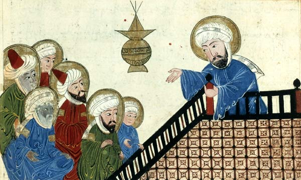 Mohammed mit seinen Jüngern - Gemälde von Abu Rayhan al Biruni (c) wikicommons