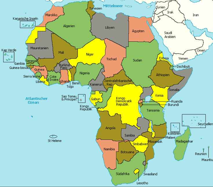 Afrika mit seinen Ländern (c) ratinho-arts