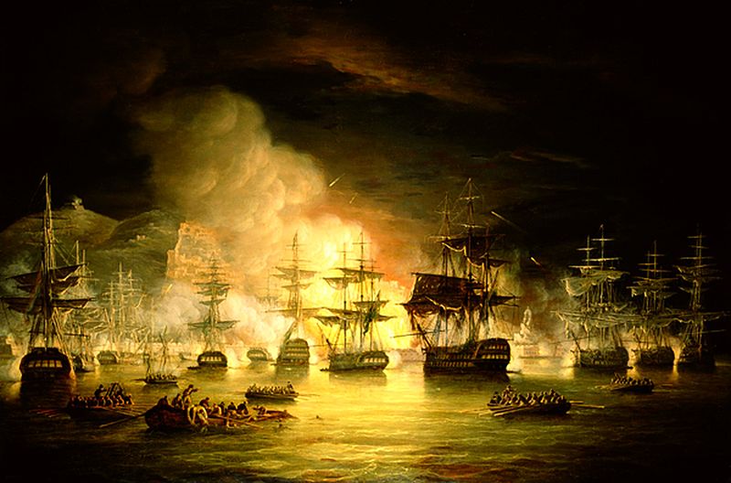 Seeschlacht um Algier, Gemälde von Thomas Luny (c) wikicommons