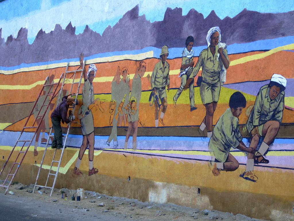 Wandmalerei in Eritrea, auf der Straße zwischen Asmara und Keren (c) David Staney CC BY SA 2.0 