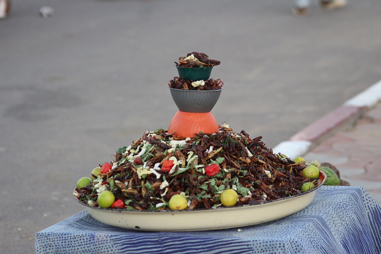 Gegrillte Heuschrecken