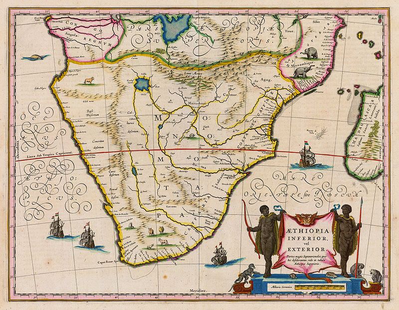 Karte vom südlichen Afrika von Wllem Janszoon Blaeu 1571-1638 (c) libweb5.princeton.edu