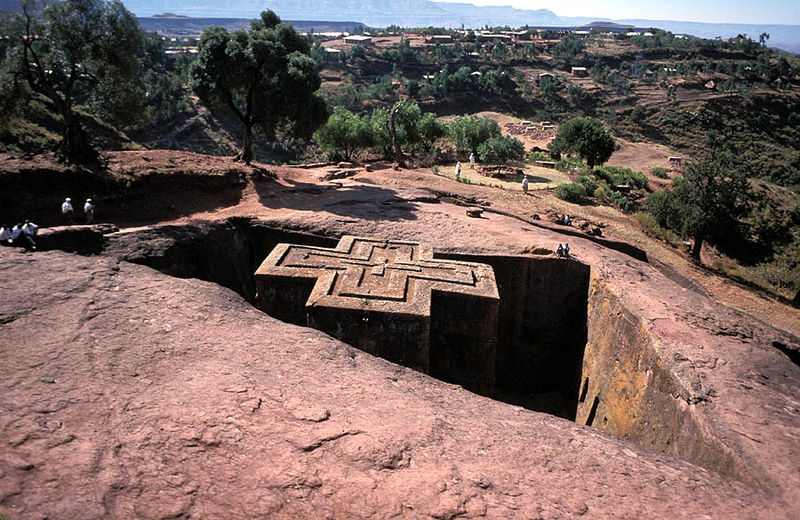 Die Felsenkirche Bete Giyorgis in Lalibela