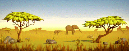 Elefanten in Savanne